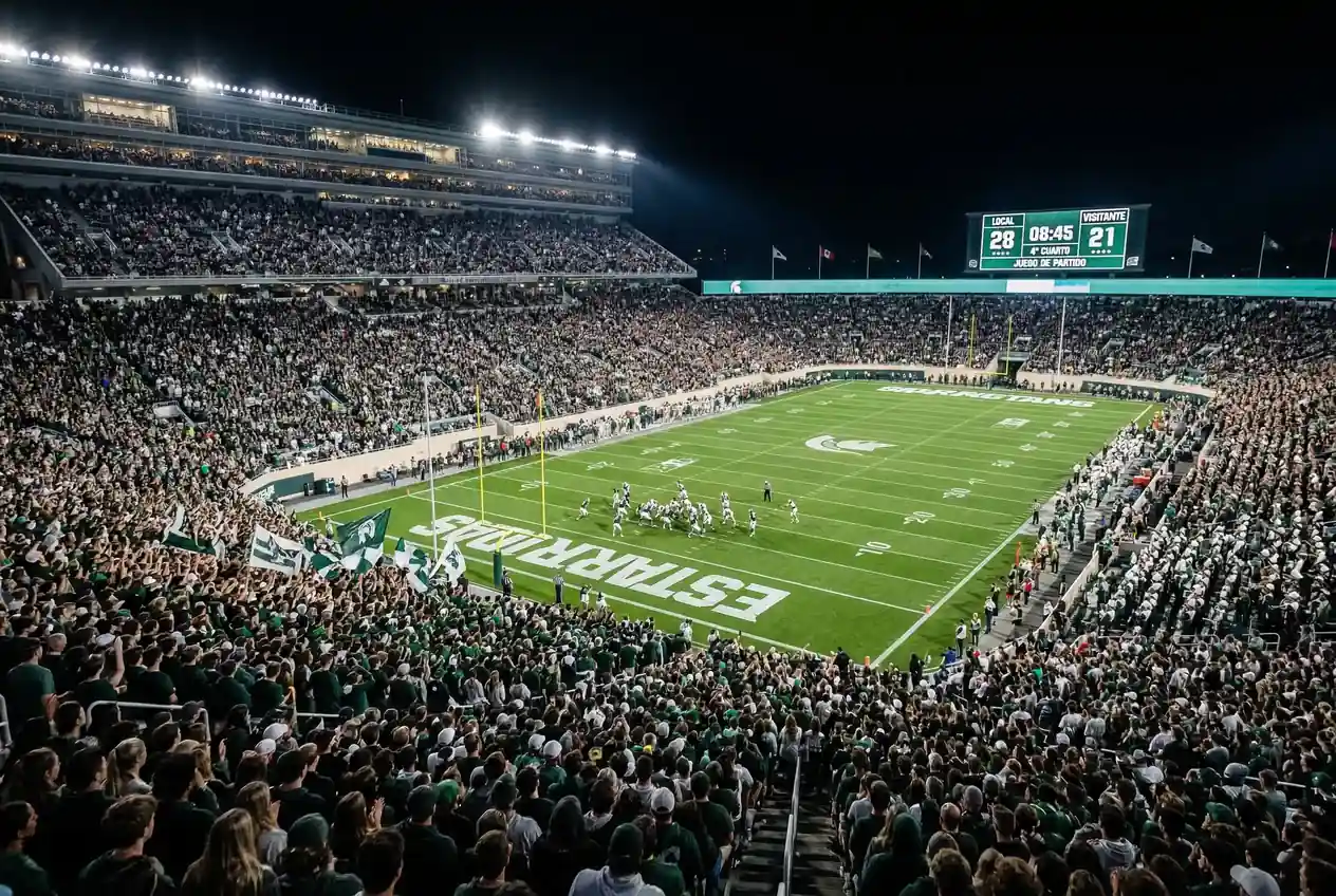 Estadio universitario lleno durante partido de primera ronda del CFP